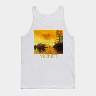 Le Coucher Du Soleil La Seine by Claude Monet Tank Top